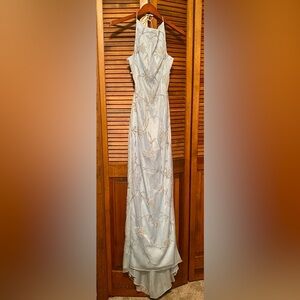 Elegant Floral Embroidered Prom Gown